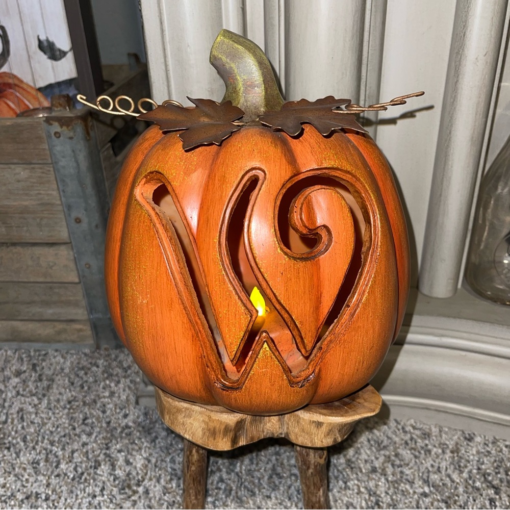 Initial Light Up Pumpkin